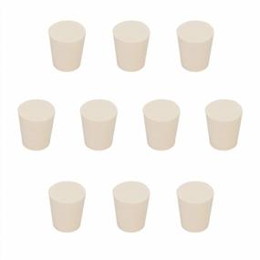 img 4 attached to StonyLab Solid Rubber Stoppers - 10-Pack Of High-Quality 3# White Tapered Lab Seal Rubber Stoppers For 19/22 Glassware
