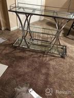 img 1 attached to Entertain In Style With The HOMYSHOPY Gold Bar Serving Cart: Mobile Wine Cart With Glass Holder And Wine Rack, 3-Tier Kitchen Trolley With Tempered Glass Shelves And Gold-Finished Metal Frame review by Alex Marshall