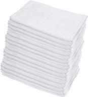 100% cotton hand towels and cleaning washcloths - pack of 4, all-purpose cleaning rags for household and office desks (white color) logo