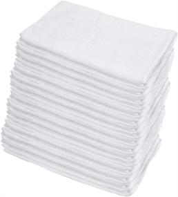 img 4 attached to 100% Cotton Hand Towels and Cleaning Washcloths - Pack of 4, All-Purpose Cleaning Rags for Household and Office Desks (White Color)