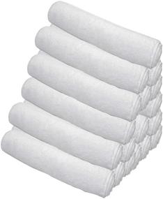 img 2 attached to 100% Cotton Hand Towels and Cleaning Washcloths - Pack of 4, All-Purpose Cleaning Rags for Household and Office Desks (White Color)