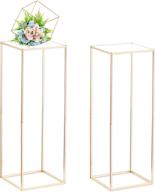 golden elegance: nuptio tall metal flower vases with acrylic panel - perfect for weddings and parties logo