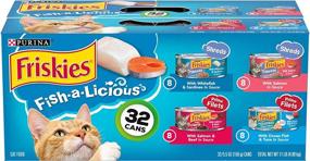 img 4 attached to 🐟 Delicious Purina Friskies Wet Cat Food Variety Pack with 32 Cans - Fish-A-Licious Shreds, Prime Filets & Tasty Treasures