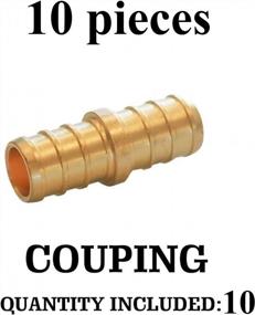 img 2 attached to Hourleey 1/2 Inch PEX Straight Through Coupling, 1/2" X 1/2" Lead Free Brass Barb Crimp Pipe Fitting/Fittings, Pack Of 10