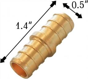 img 3 attached to Hourleey 1/2 Inch PEX Straight Through Coupling, 1/2" X 1/2" Lead Free Brass Barb Crimp Pipe Fitting/Fittings, Pack Of 10