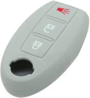 segaden silicone cover protector case holder skin jacket compatible with nissan 3 button smart remote key fob cv9501 gray logo