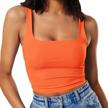 sleek and sexy: gembera women's strappy square neck crop tank top for workout and beyond logo