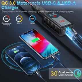 img 3 attached to 🔌 Extractme 6.4A Motorcycle USB Charger: Ultimate Dual USB Type C PD & Quick Charge 3.0 Phone Charger with Voltmeter, ON/Off Switch, and Waterproof Design - SAE to USB Adapter Included