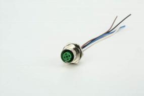 img 2 attached to High-Quality VELLEDQ M12 5-Pin Female A-Coding Field Assembly Panel Mount Connector With 1M/3FT 24AWG Cable Wire And Front Flange Joint For Optimal Sensor/Actuator Performance