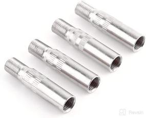 img 4 attached to 🚗 4 Pack Car Tire Valve Stem Extenders - 4 inch Screw-on Hose Extensions with Silver Caps - Ideal for Cars, Trucks, Vans, and Caravans