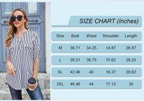 img 1 attached to Nandashe Women'S V-Neck Button Down Blouse With 3/4 Roll Sleeves, Loose Tunic Top For Casual Wear