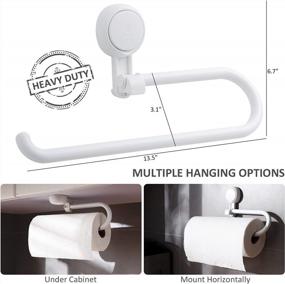 img 3 attached to Removable & Reusable Suction Cup Paper Towel Holder - Wall Mount For Kitchen, No Drilling Required!