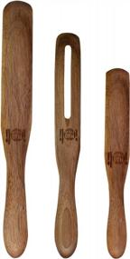 img 4 attached to 3-Piece Acacia Wood Skinny Spurtle Set - Mad Hungry For The Perfect Meal!