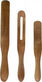 img 3 attached to 3-Piece Acacia Wood Skinny Spurtle Set - Mad Hungry For The Perfect Meal!