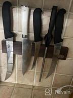 img 1 attached to Ash Wood Magnetic Knife Holder Strip - Deep Grey 18 Inches, No Drill Required - Ideal Utensil Organizer For Kitchen Knives, Refrigerator And Wall Storage, Without Knives - By FINDKING review by Steve Washington