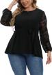 uoohal plus size long sleeve tops for women mesh self tie shirts casual loose dressy blouses logo