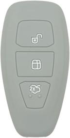 img 3 attached to SEGADEN Gray Silicone Cover Protector Case for FORD 3 Button Smart Remote Key Fob CV2712 - Skin Jacket Holder