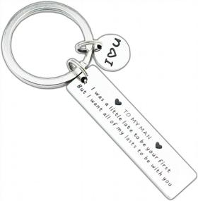 img 4 attached to Engraved Keychain Boyfriend Keychains for Men's Accessories with Enhanced SEO