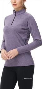 img 4 attached to Womens Long Sleeve 1/4 Zip Shirts Quarter-Zip Pullover UPF50+ Sun Protection Quick Dry Outdoor Workout Hiking Athletic Tops