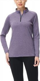 img 3 attached to Womens Long Sleeve 1/4 Zip Shirts Quarter-Zip Pullover UPF50+ Sun Protection Quick Dry Outdoor Workout Hiking Athletic Tops