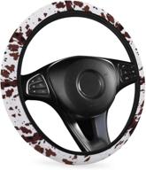 🐄 xiladoso universal car steering wheel cover with texas cow hide print and brown spots - car accessories steering wheel protector логотип