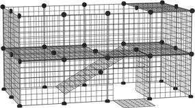 img 4 attached to PawHut Pet Playpen DIY Small Animal Cage - 36 Panels Metal Wire Fence with Door and Ramp