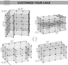 img 1 attached to PawHut Pet Playpen DIY Small Animal Cage - 36 Panels Metal Wire Fence with Door and Ramp