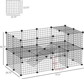 img 2 attached to PawHut Pet Playpen DIY Small Animal Cage - 36 Panels Metal Wire Fence with Door and Ramp