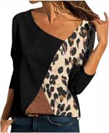 womens leopard print long sleeve shirts - autumn splicing color tops and tunic tops perfect with leggings logo