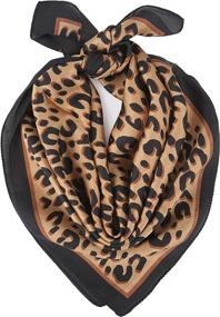 img 4 attached to YOUR SMILE Leopard Square Fashion Women's Accessories ~ Scarves & Wraps