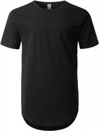 men's hipster hip hop crewneck t-shirt with elongated round hemline логотип