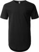 men's hipster hip hop crewneck t-shirt with elongated round hemline logo