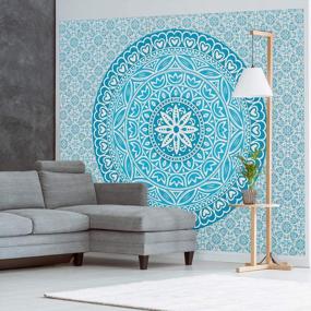 img 1 attached to Aqua Mandala Wall Tapestry - Americanflat MAND90102CPT38CA - 90X102 Inches