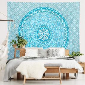 img 2 attached to Aqua Mandala Wall Tapestry - Americanflat MAND90102CPT38CA - 90X102 Inches