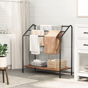 img 2 attached to Organize Your Linens In Style With Hoobro'S 3-Tier Blanket Rack Stand With Storage Shelf