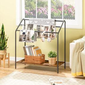 img 1 attached to Organize Your Linens In Style With Hoobro'S 3-Tier Blanket Rack Stand With Storage Shelf