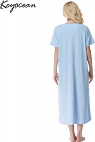 img 3 attached to Sleep In Style With Keyocean'S Cozy Women'S 100% Cotton Nightgowns