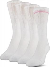 img 1 attached to Pack Of 4 MediPeds Women'S XS Memory Cushion Crew Socks For Enhanced Comfort