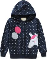 💖 heart print zip-up hoodie sweatshirt for toddler girls: stylish and cozy clothes for kids логотип