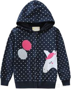 img 4 attached to 💖 Heart Print Zip-Up Hoodie Sweatshirt for Toddler Girls: Stylish and Cozy Clothes for Kids