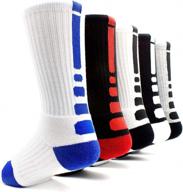 mitvr compression crew socks (5 pack) - cushioned athletic sports socks for basketball, suitable for men, women, boys, and girls logo