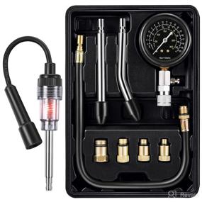 img 4 attached to 🔧 Universal Automotive Compression Tester Kit with Spark Plug Tester – Engine Testing Tools for Cars and Motorcycles, Cylinder Pressure Gauge Included (Black)