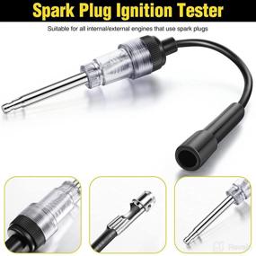 img 3 attached to 🔧 Universal Automotive Compression Tester Kit with Spark Plug Tester – Engine Testing Tools for Cars and Motorcycles, Cylinder Pressure Gauge Included (Black)
