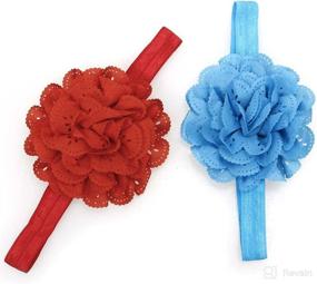 img 2 attached to 🌸 Soft Perforated Peony Flower Headband Hair Accessories for Baby Girls - Bundle Monster