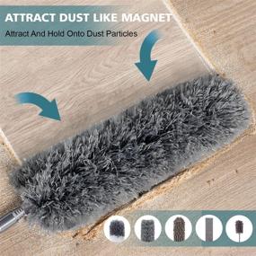 img 2 attached to 🧹 8 PCS Microfiber Dusters with 100" Extension Pole - Ideal for High Ceilings, Fans, Cars - Cobweb Duster Kit by MAYKI