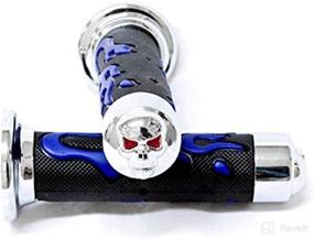 img 1 attached to 🛥️ Krator XH4071-1B Blue Chrome Skull Flame Hand Grips for Bombardier Jet Ski Seadoo Watercraft