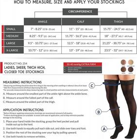 img 3 attached to Truform Sheer Compression Stockings, 30-40 MmHg, Women'S Thigh High Length, 30 Denier, Beige, Small