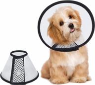 adjustable recovery pet cone for small dogs and large cats - lightweight vivifying elizabethan collar to prevent licking wounds after surgery, 10.1 inches plastic cone in black color логотип