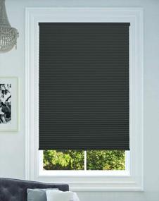 img 3 attached to BlindsAvenue Cellular Honeycomb Cordless Shade, 9/16" Single Cell, Blackout, Anthracite, Size: 18" W X 48" H
