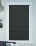 blindsavenue cellular honeycomb cordless shade, 9/16" single cell, blackout, anthracite, size: 18" w x 48" h logo